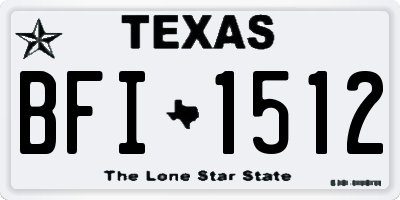 TX license plate BFI1512