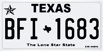 TX license plate BFI1683