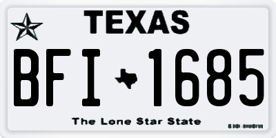 TX license plate BFI1685