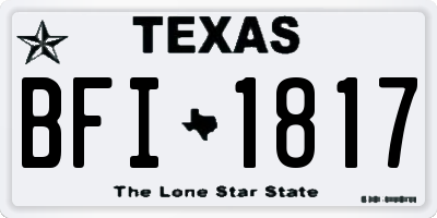 TX license plate BFI1817