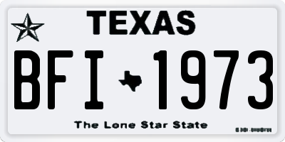 TX license plate BFI1973