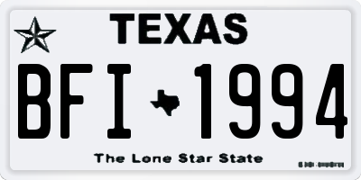 TX license plate BFI1994