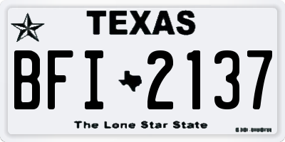 TX license plate BFI2137