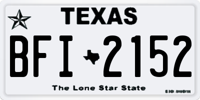 TX license plate BFI2152
