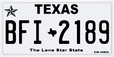 TX license plate BFI2189