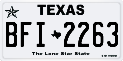 TX license plate BFI2263