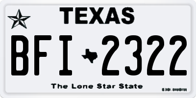 TX license plate BFI2322