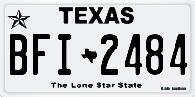 TX license plate BFI2484