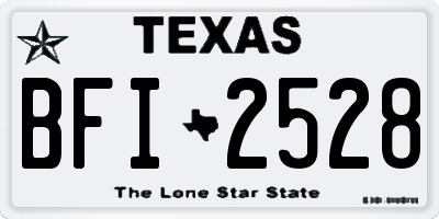 TX license plate BFI2528