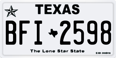 TX license plate BFI2598