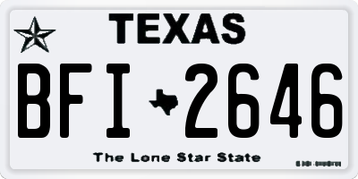 TX license plate BFI2646