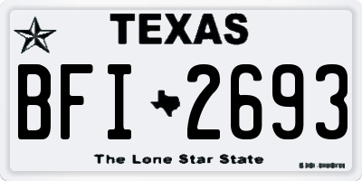 TX license plate BFI2693