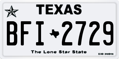 TX license plate BFI2729