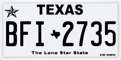 TX license plate BFI2735