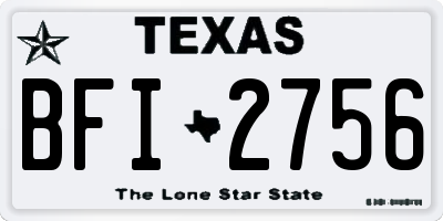 TX license plate BFI2756