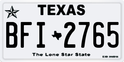 TX license plate BFI2765