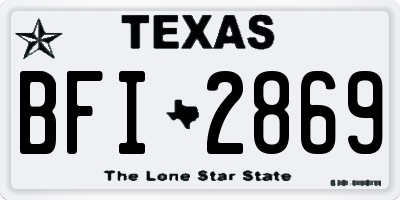TX license plate BFI2869
