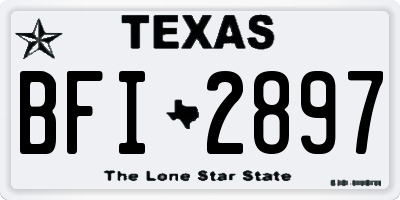 TX license plate BFI2897