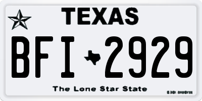 TX license plate BFI2929