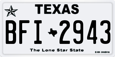 TX license plate BFI2943