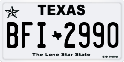 TX license plate BFI2990