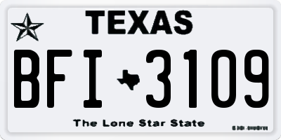 TX license plate BFI3109