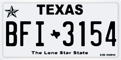 TX license plate BFI3154