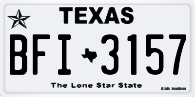 TX license plate BFI3157
