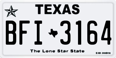 TX license plate BFI3164