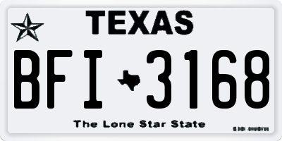 TX license plate BFI3168