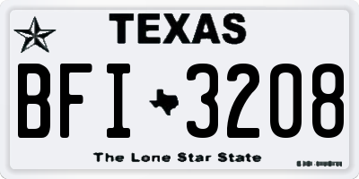 TX license plate BFI3208