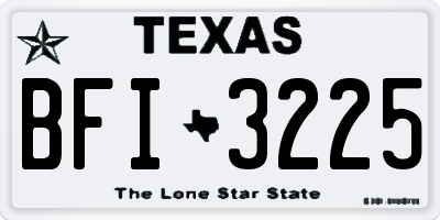 TX license plate BFI3225