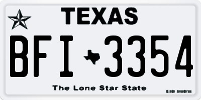 TX license plate BFI3354