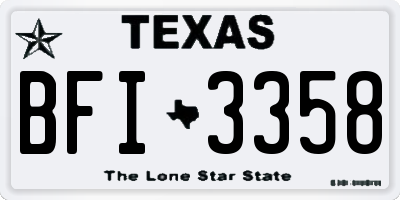 TX license plate BFI3358