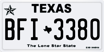 TX license plate BFI3380
