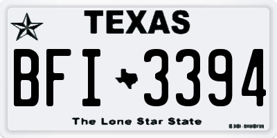 TX license plate BFI3394
