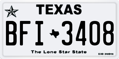 TX license plate BFI3408
