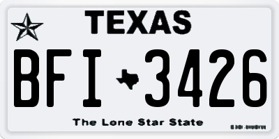 TX license plate BFI3426