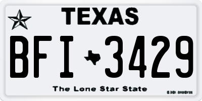 TX license plate BFI3429