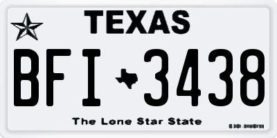 TX license plate BFI3438