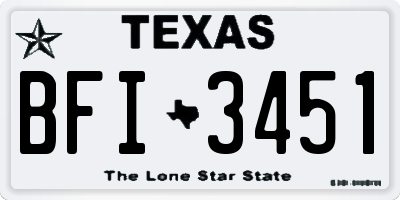 TX license plate BFI3451