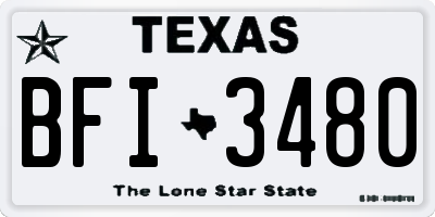 TX license plate BFI3480