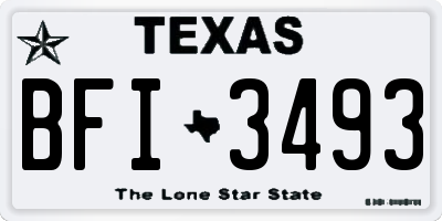 TX license plate BFI3493