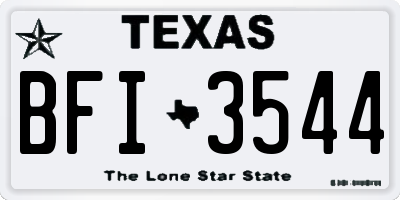 TX license plate BFI3544