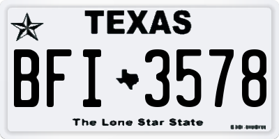 TX license plate BFI3578