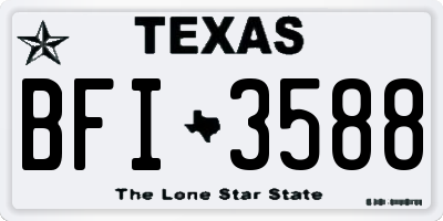 TX license plate BFI3588