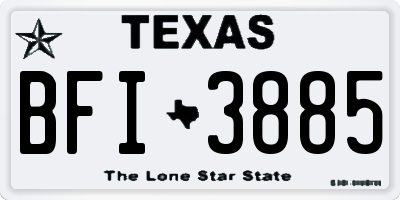 TX license plate BFI3885