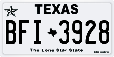 TX license plate BFI3928