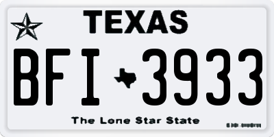 TX license plate BFI3933