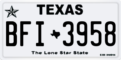 TX license plate BFI3958
